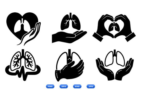 Hands Holding Lungs Clipart
