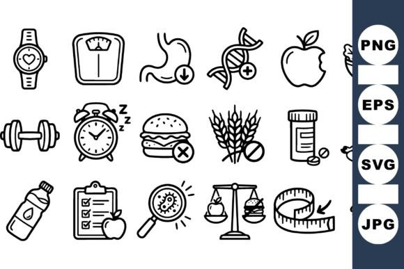 Healthy Lifestyle Icon Set
