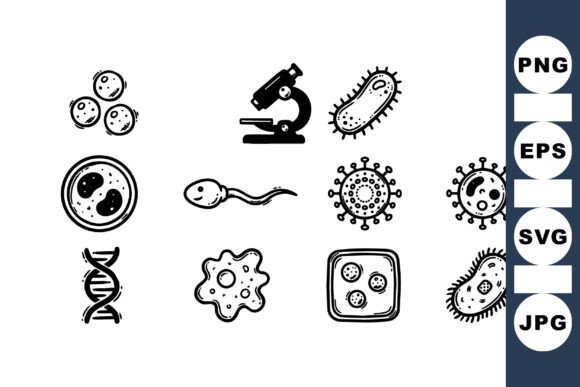 Microscope Biology Vector Icons